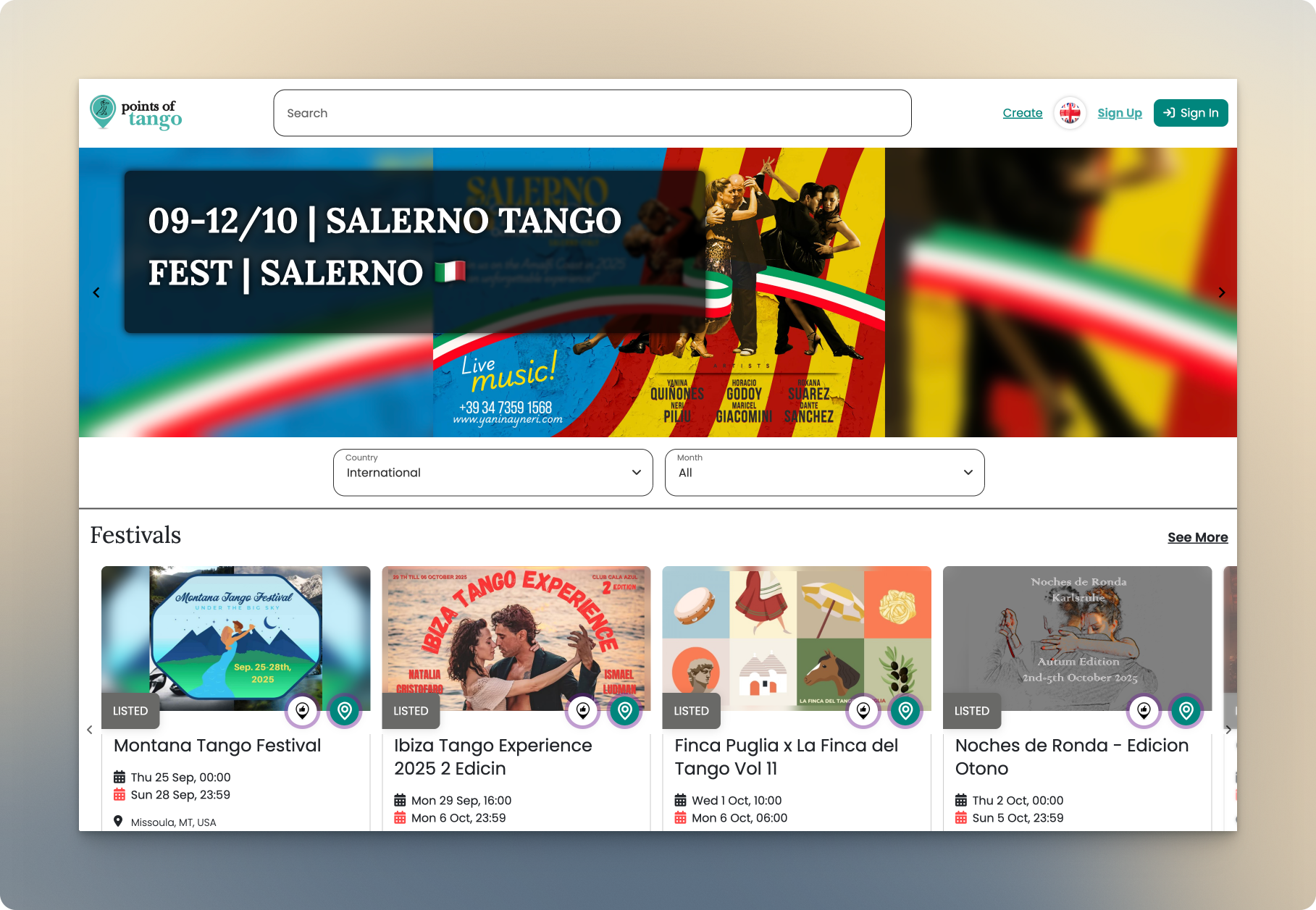 Points of Tango: Frontend Engineering for a Global Tango Event Discovery & Community Platform